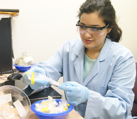 Student in lab